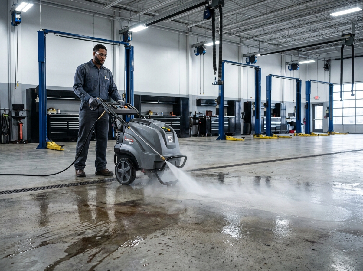 Featured image for blog post about hot water pressure washer